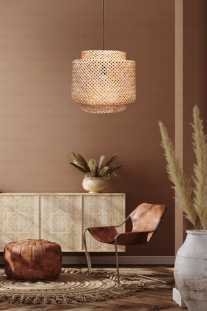 Sinnerlig Bamboo Chandelier 40Cm- Scandinavian, Modern, Bohemian, Rattan Chandelier, Lighting