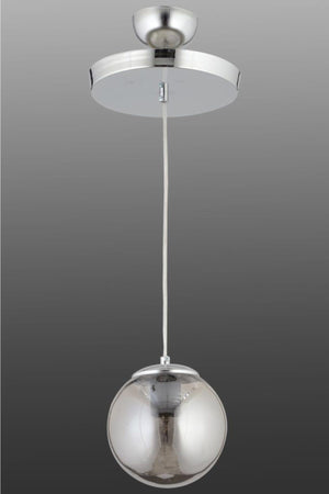 Pendant Lamp Single Smoked Glop Glass Chandelier With Silver Tray