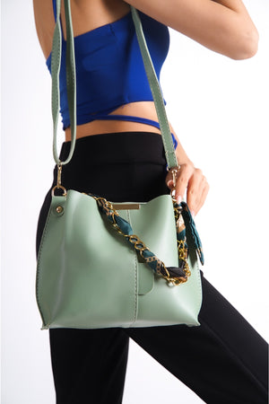 Water Green Women'S Shawl Hand And Shoulder Bag