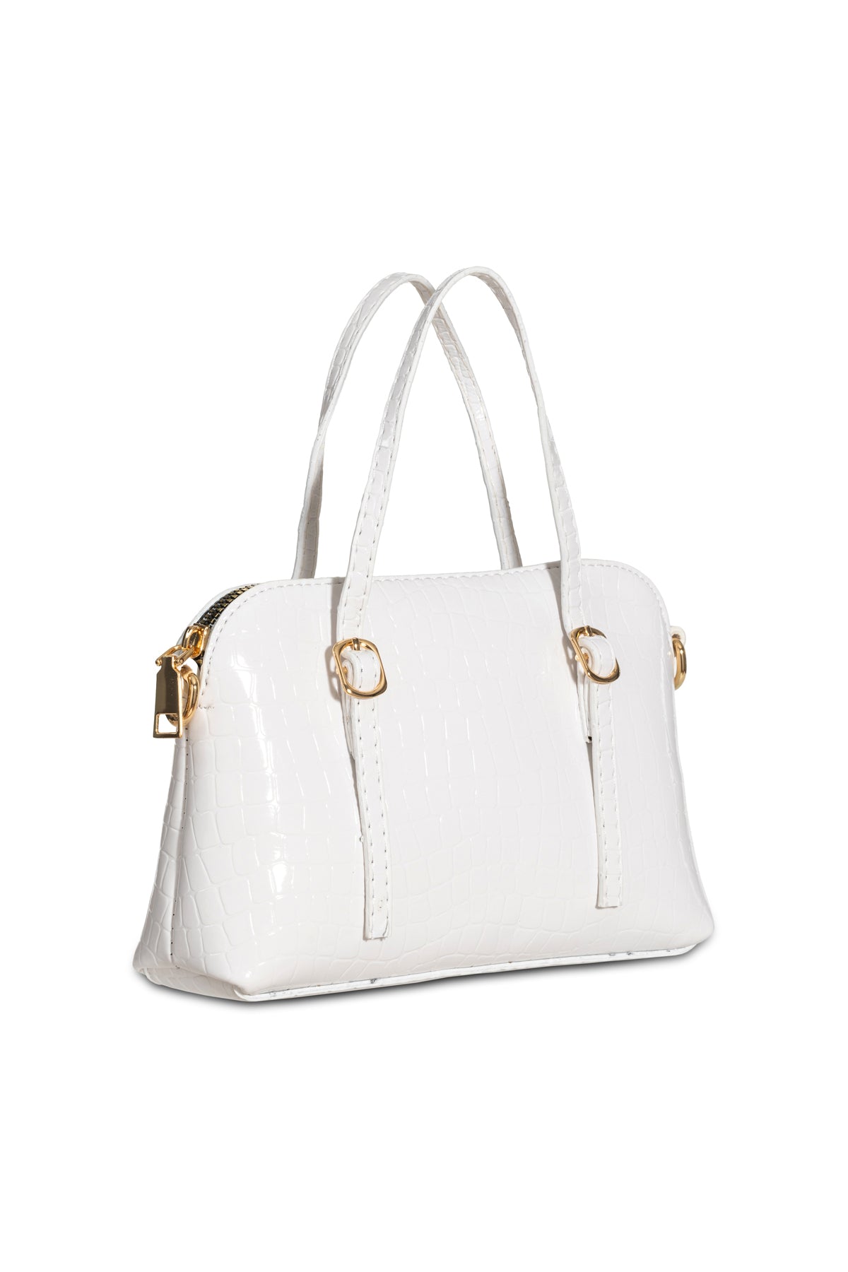 Women'S Leather Look Double Handle Bag