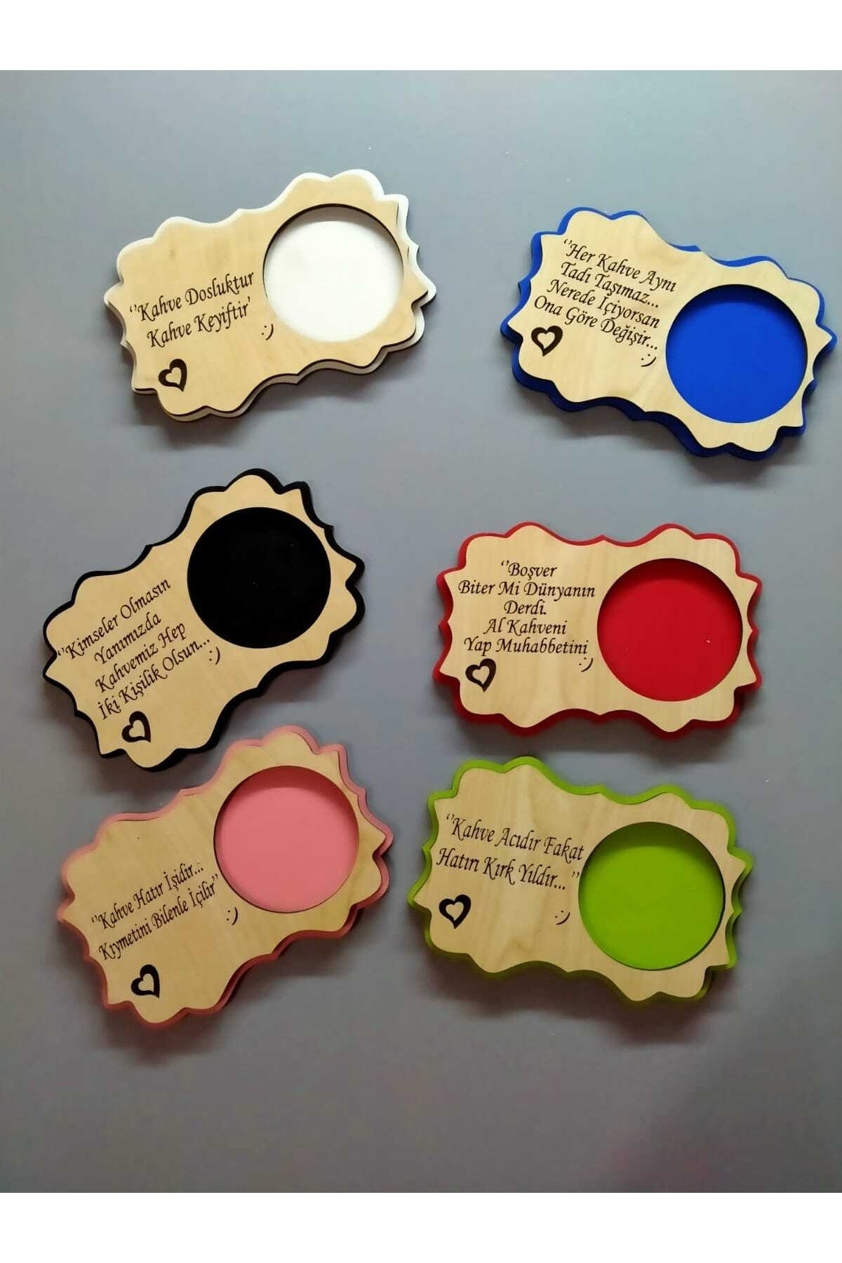 Pieces Wooden Laser Cut Cup Coasters Coffee Bottom