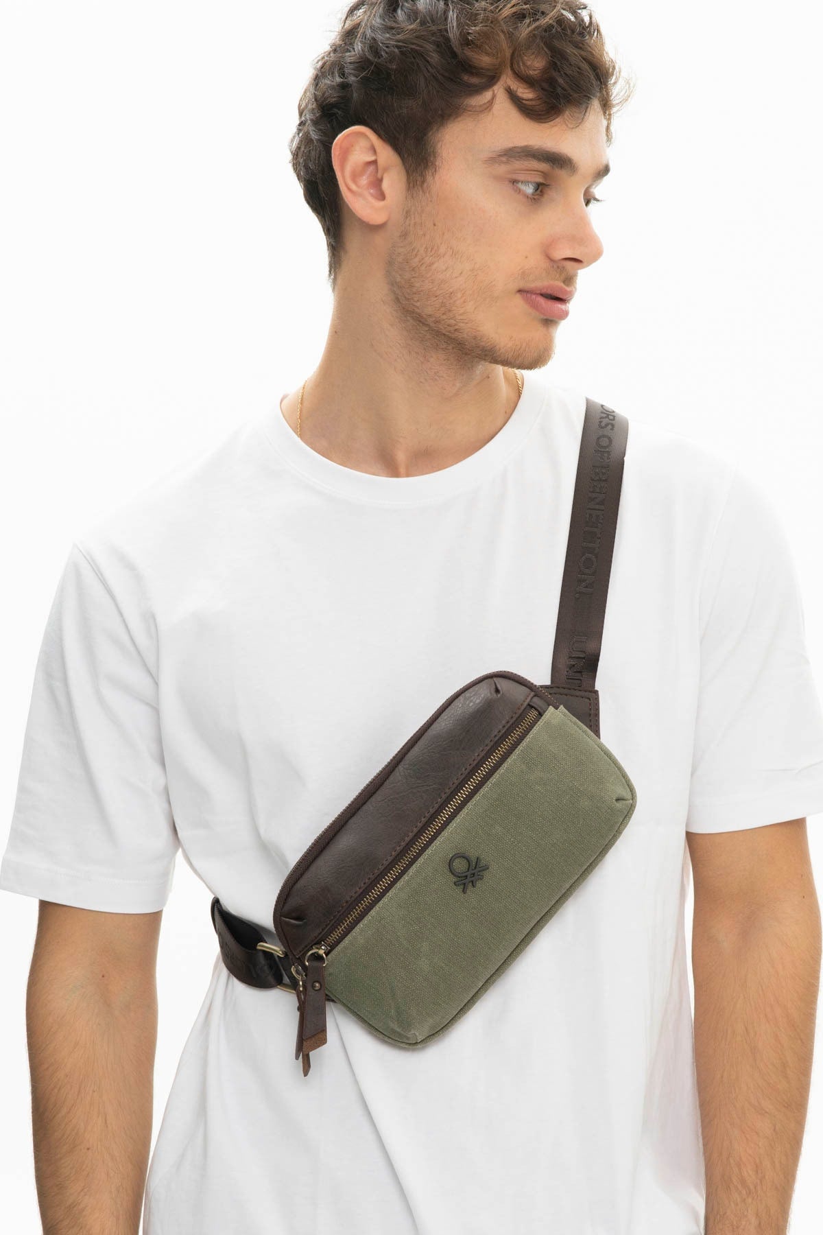 Benetton Men'S Waist Bag Khaki Bnt1011