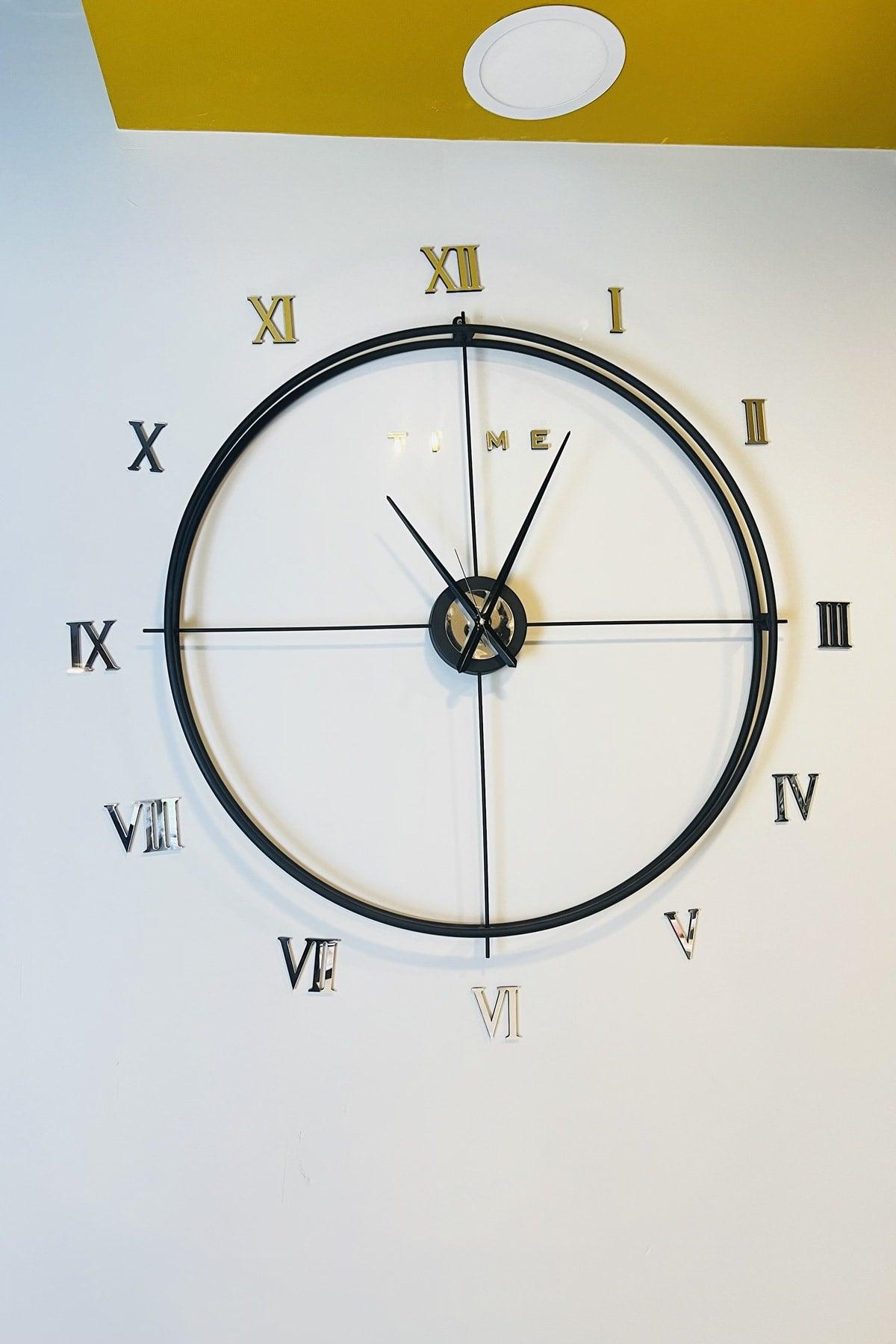 Roman Numeral Scandinavian 80 Cm Black, Special Design Decorative Metal Wall Clock - Swordslife