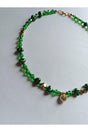 Pearl Green Necklace with White Shimmer Tip - Swordslife