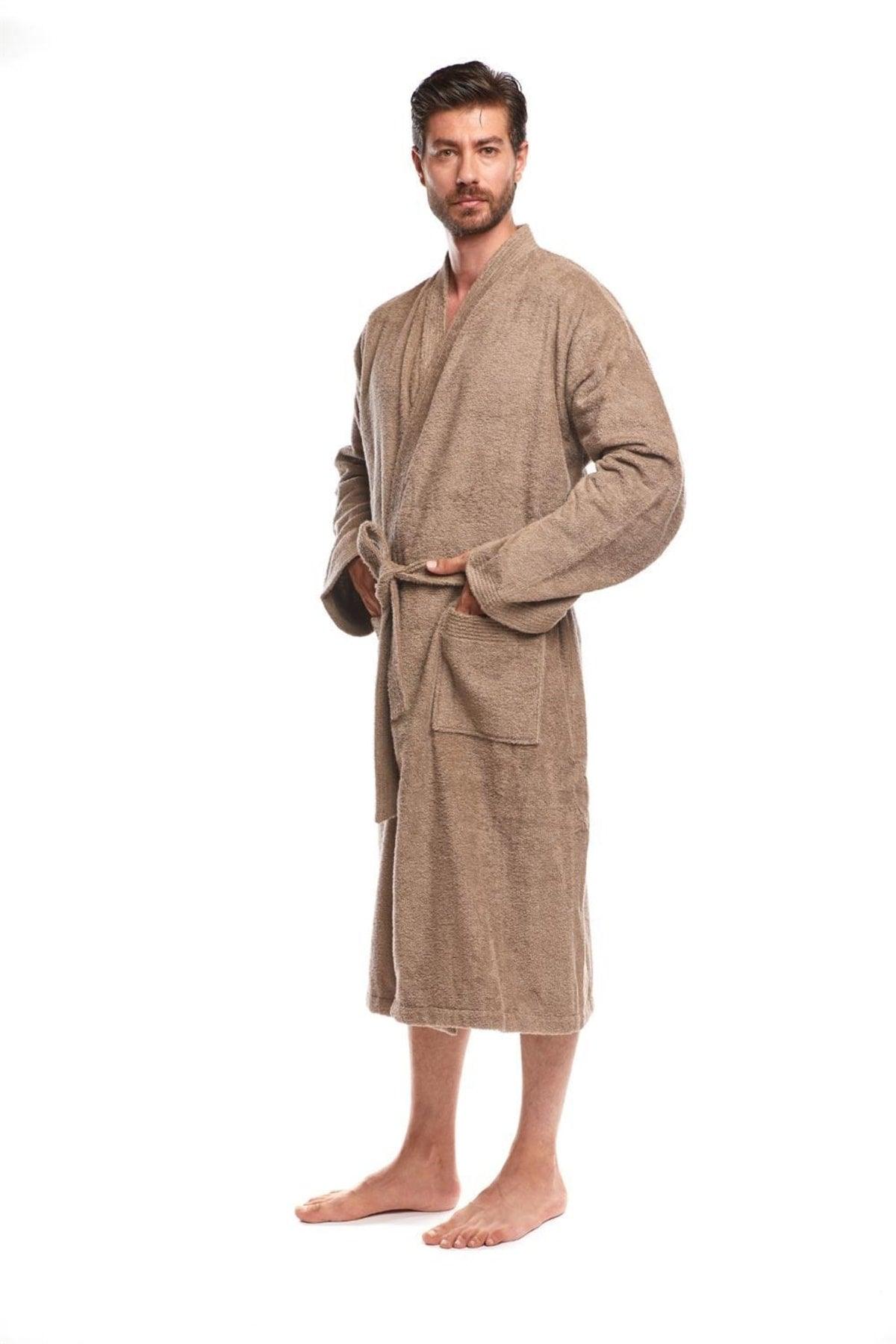 100% Organic Cotton Kimono Extra Soft Plus Size 3xl Men's Bathrobe - Swordslife