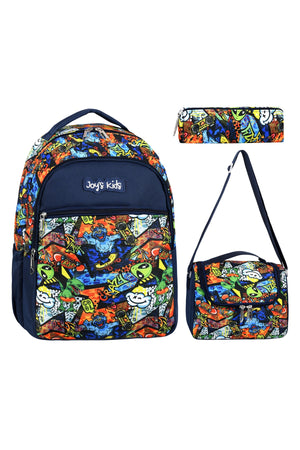 Licensed Dinosaur Patterned Primary School Bag Lunch Box And Pencil Holder Set Of 3