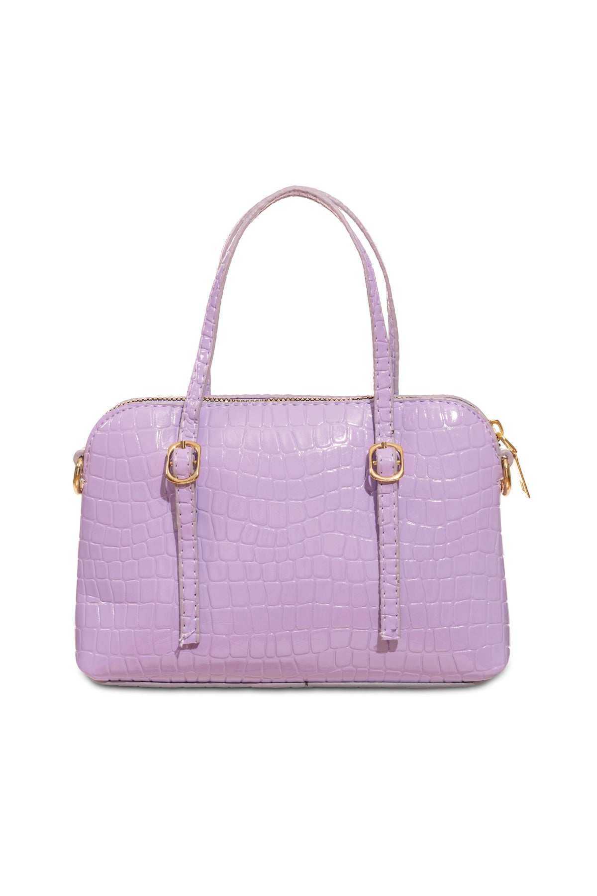Women'S Leather Look Double Handle Bag
