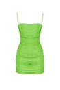 Pistachio Green Draped Strap Mini Dress - Swordslife