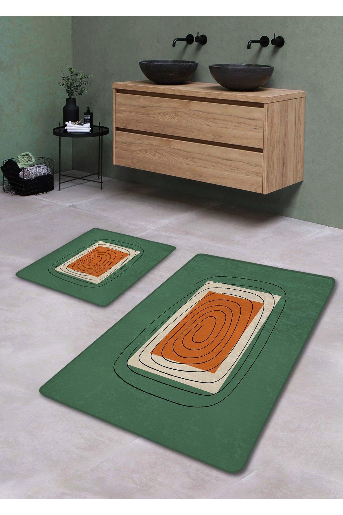 Non-Slip Base Washable Double Bath Mat - Labyrinth Patterned 60*100 Cm - 50*60 Cm - Swordslife