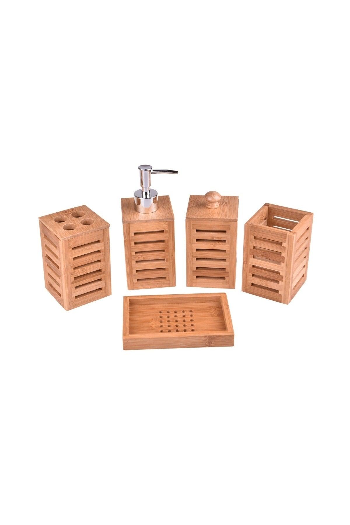 Bamboo Bath Set 5 Pieces - Swordslife