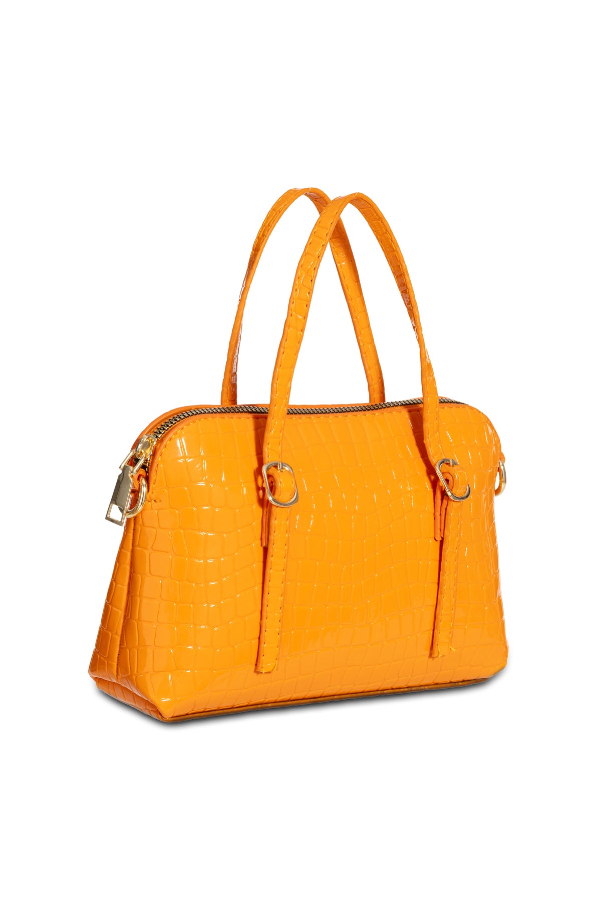 Women'S Leather Look Double Handle Bag