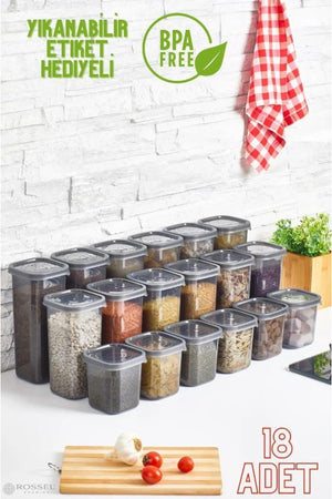 Luxury 18-Piece Food Storage Container With Label Gift