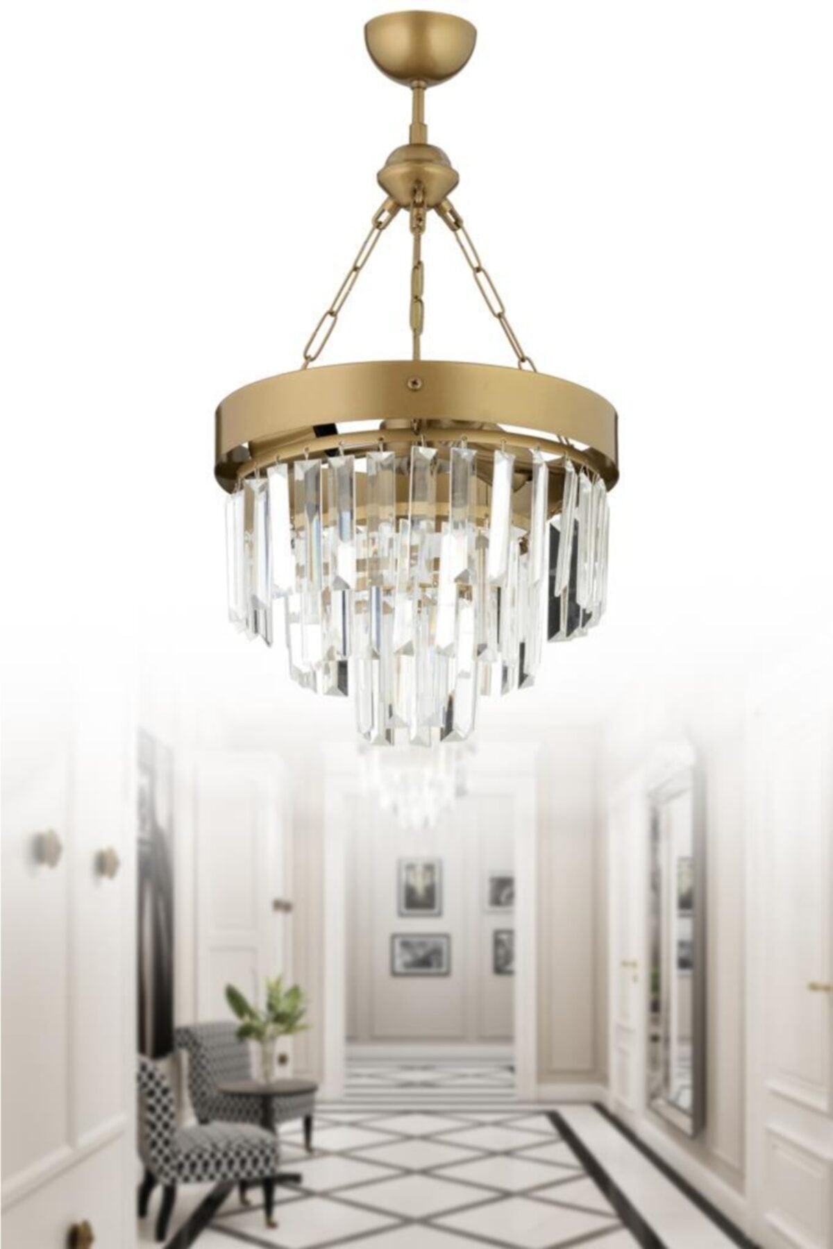 Linda 30' Antique Luxury Crystal Stone Chandelier