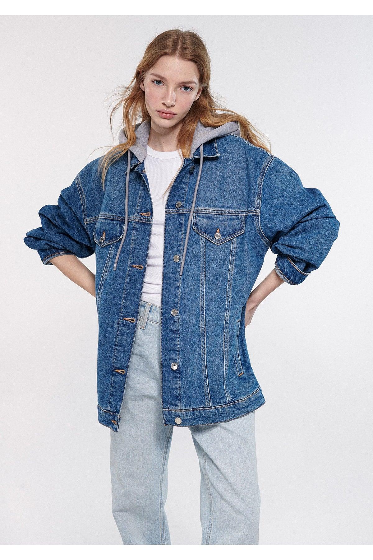 Lexa Hooded Indigo Jean Jacket Oversize / Wide Cut 110641-35265 - Swordslife