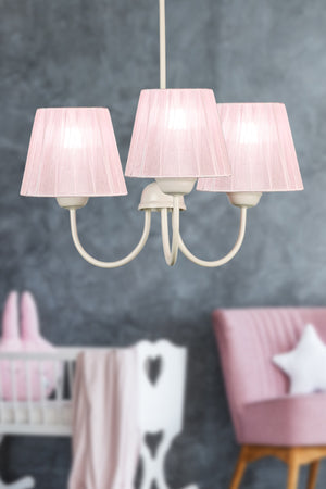 Ova 3Rd Chandelier White Light Pink Hat