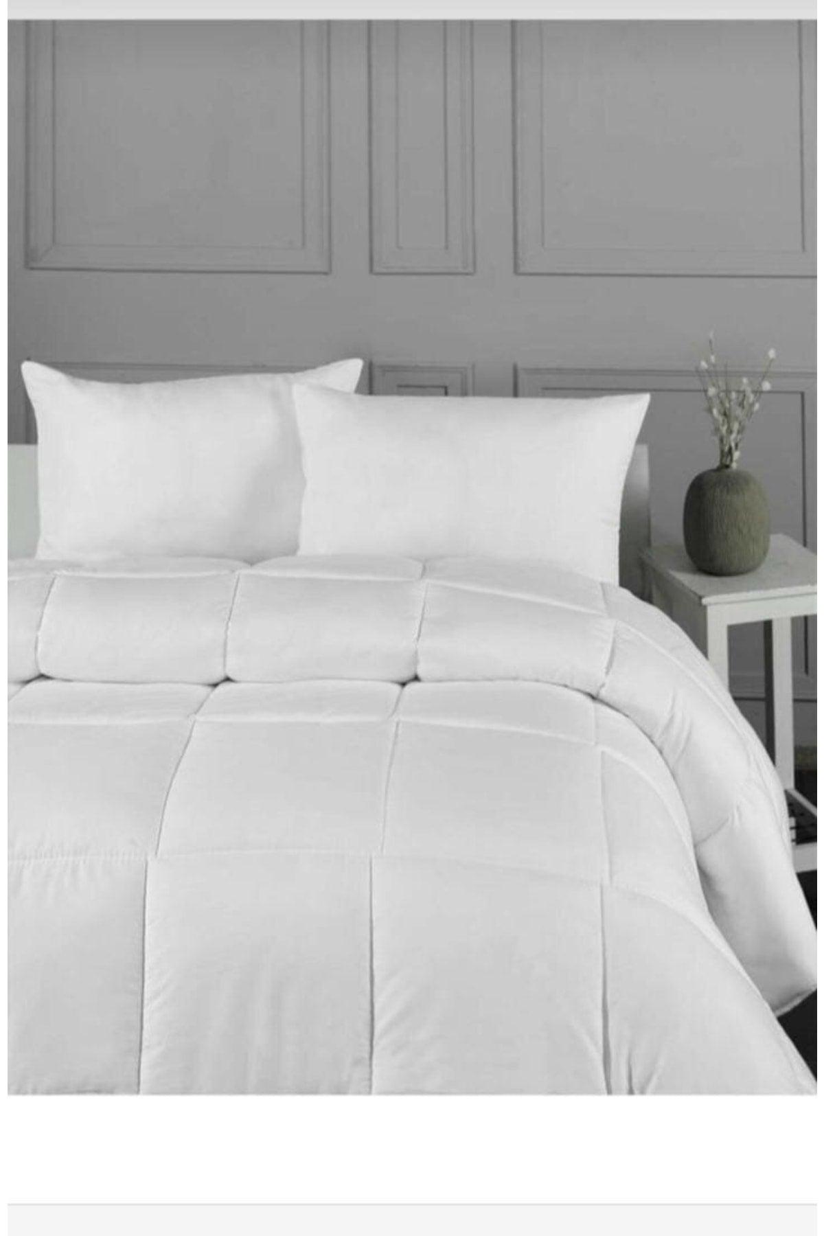 Double Antiallergic Anti Bacterial Microfiber Silicon Cotton White Quilt 195 X 215cm - Swordslife