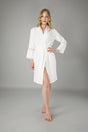 Women's Cream Lacy Pique Robe - Swordslife