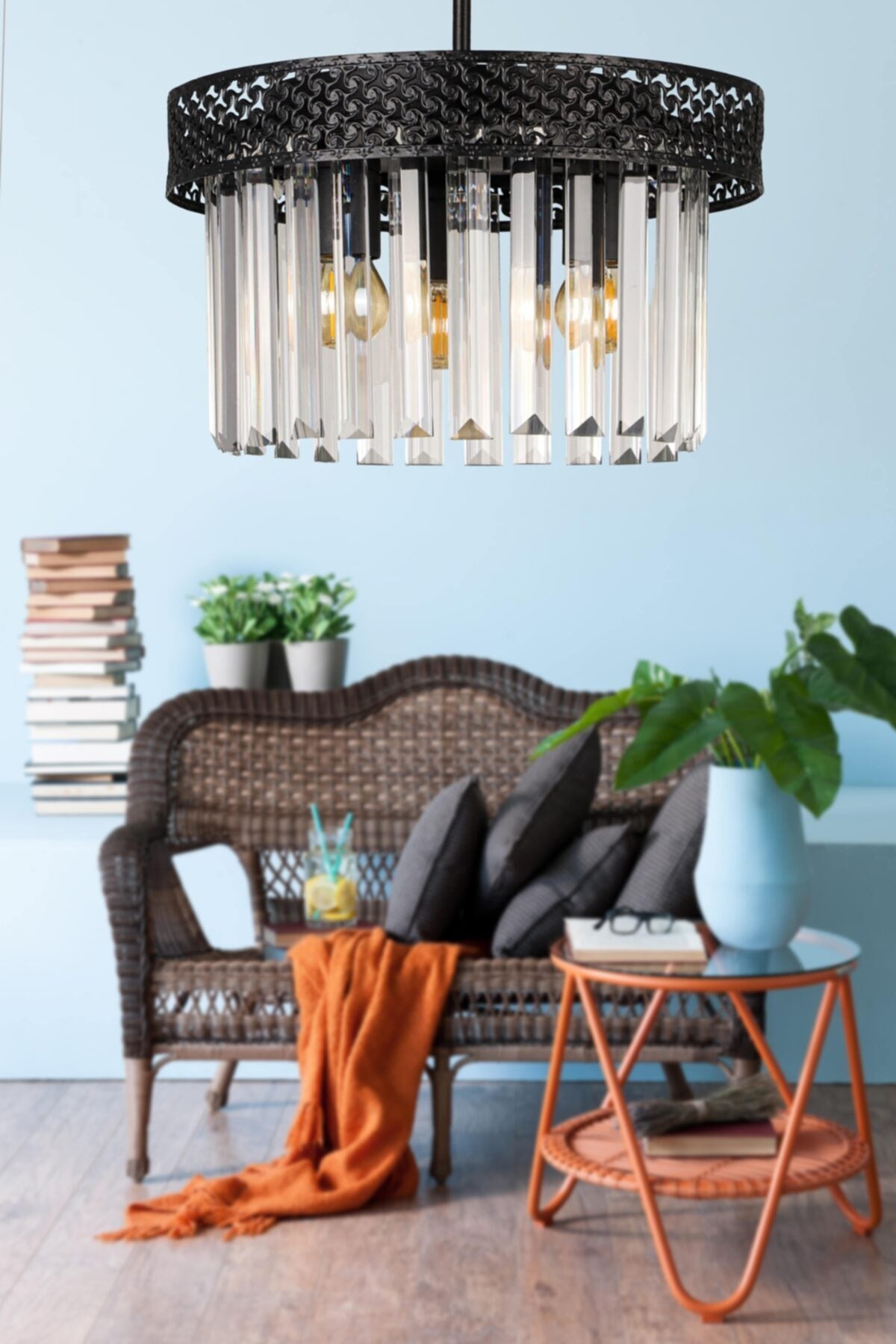 Sitrus 3Rd Black Lux Crystal Stone Chandelier