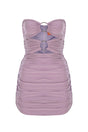 Lilac Bust Two-Ring Ruffle Strapless Draped Mini Evening Dress - Swordslife