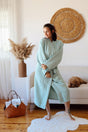 Adult Kimono Bathrobe, 100% Cotton 4 Ply Multi Muslin Island Green - Swordslife