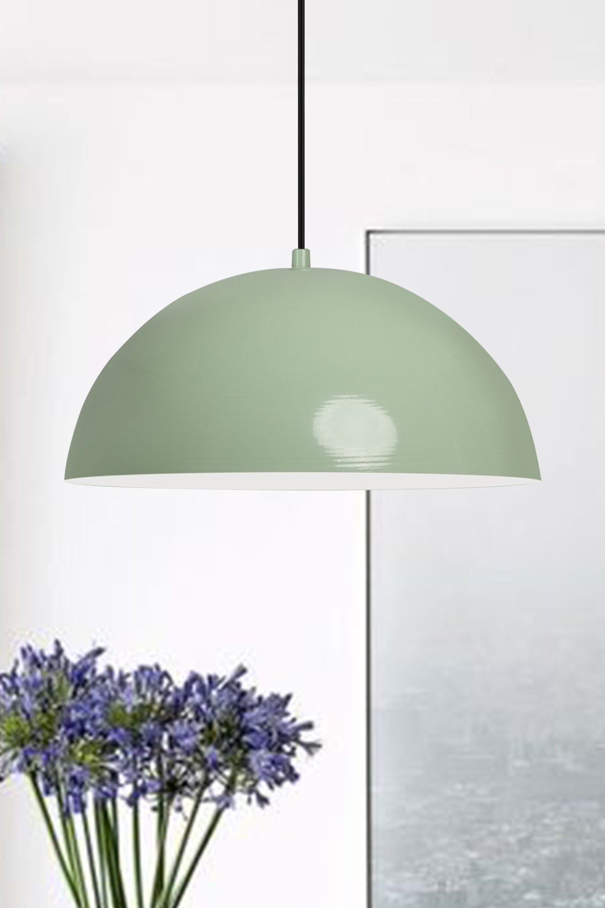Lipeo Mint Green Chandelier Single Pendant Lamp Living Room Kitchen Hairdresser Cafe Lamp Decorative Lighting Nursery