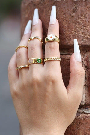 Set of 6 Ring 1297 Gold Color - Swordslife