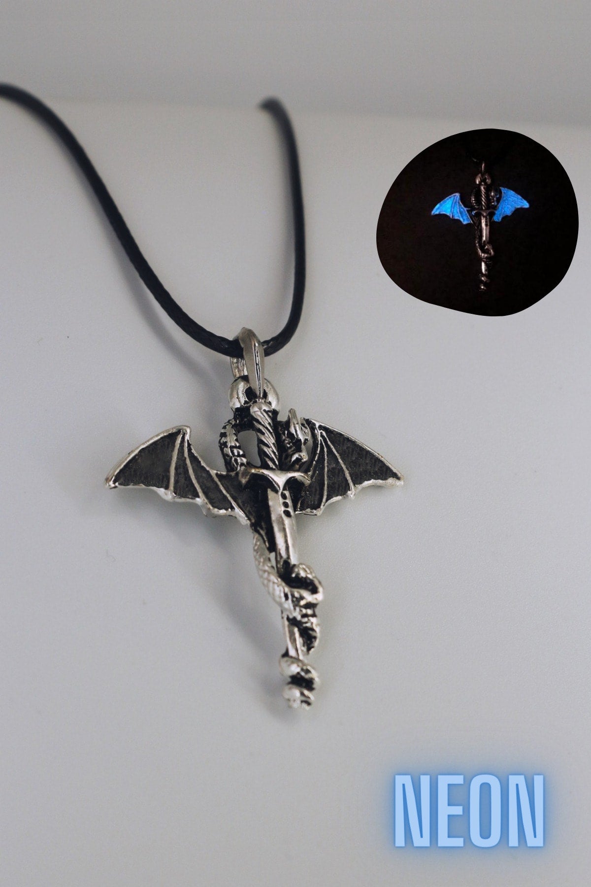 Neon Dragon Sword Glow In The Dark Phosphorus String Necklace