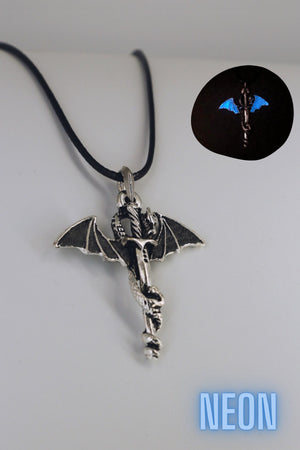 Neon Dragon Sword Glow In The Dark Phosphorus String Necklace