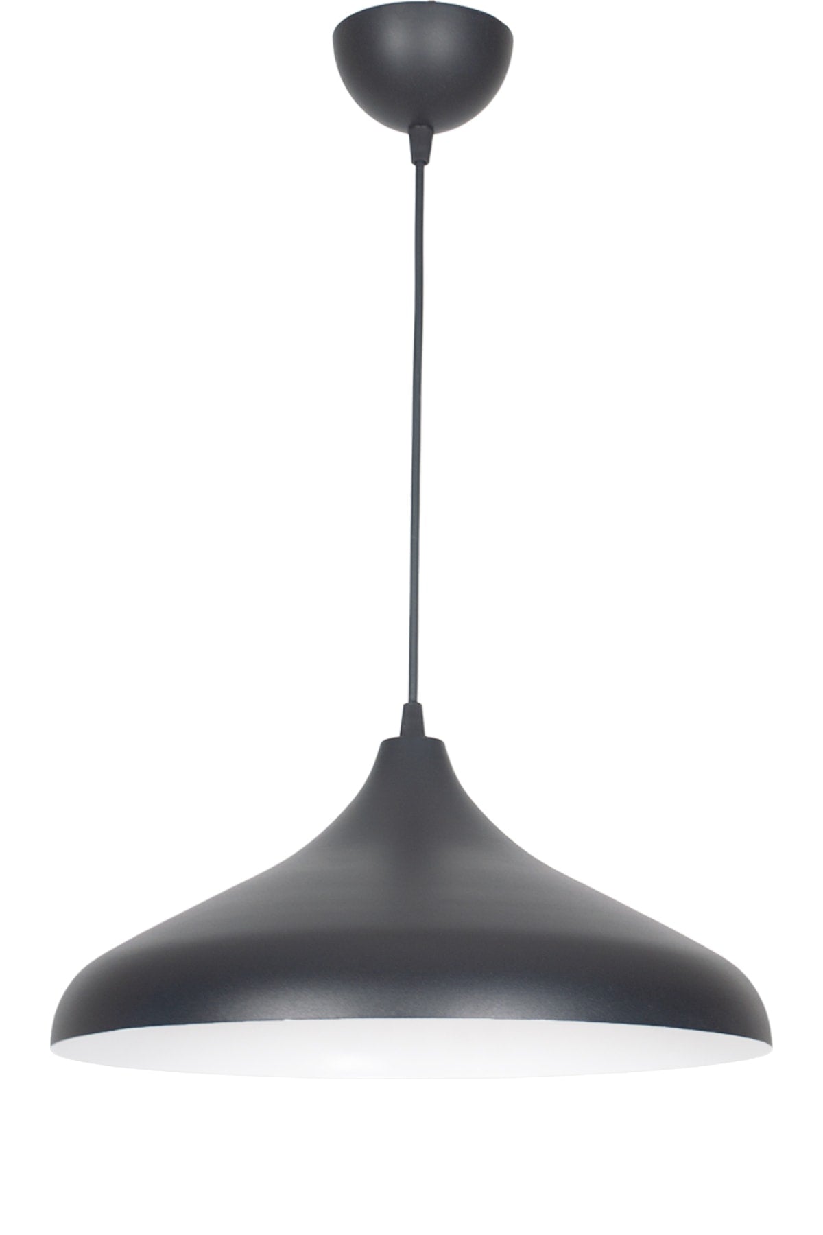 Nil Modern Metal Finished Black Inside White Pendant Lamp Cafe - Kitchen Single Chandelier