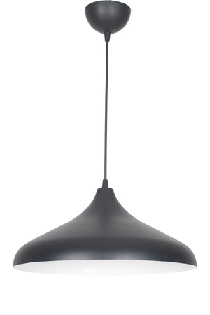 Nil Modern Metal Finished Black Inside White Pendant Lamp Cafe - Kitchen Single Chandelier