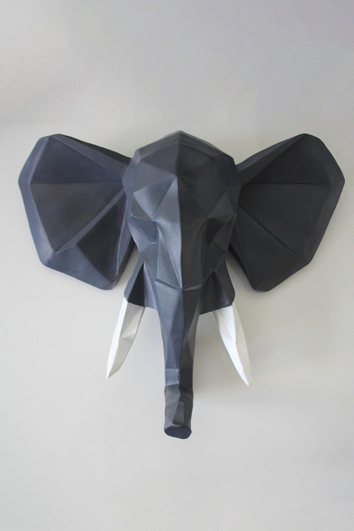 Geometric Elephant Head Wall Decor Sculpture - Swordslife