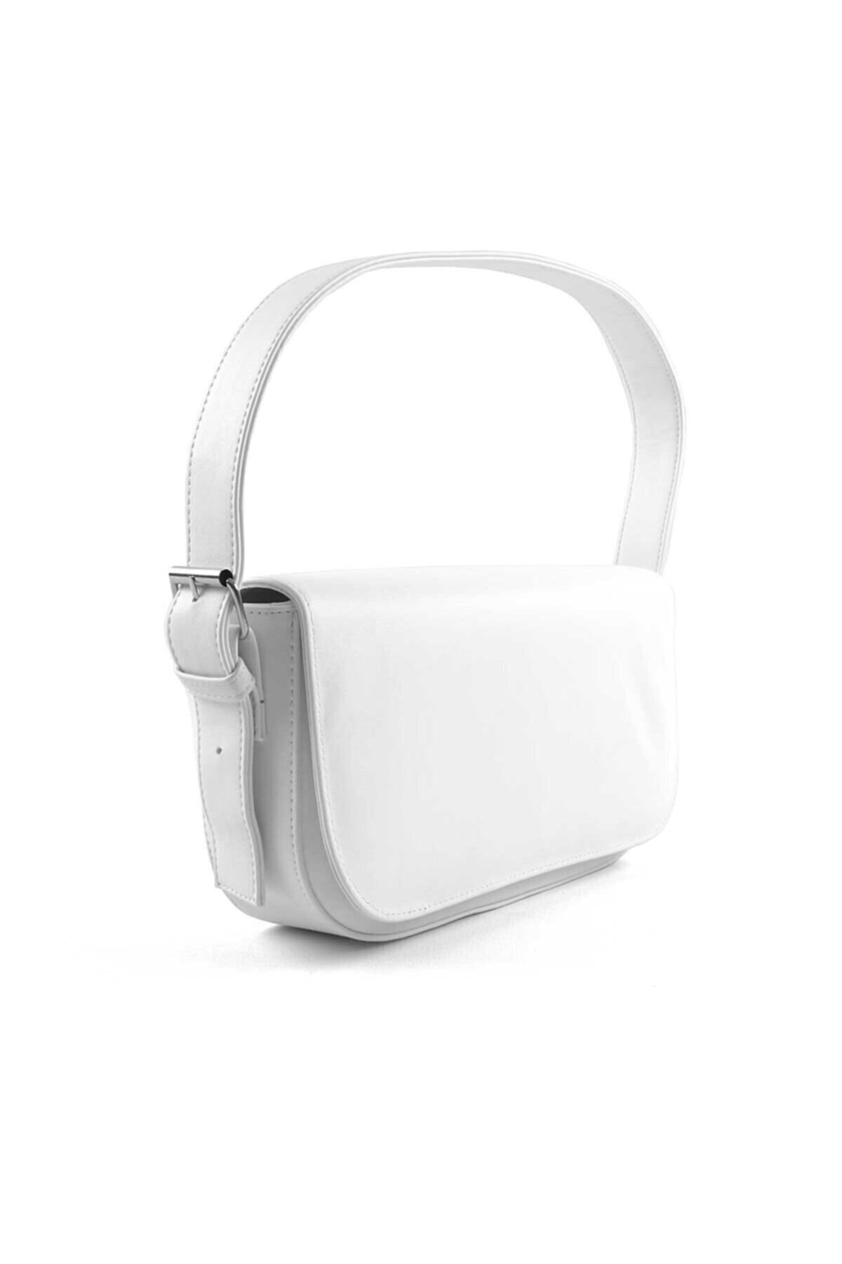 White Lid Baguette Bag
