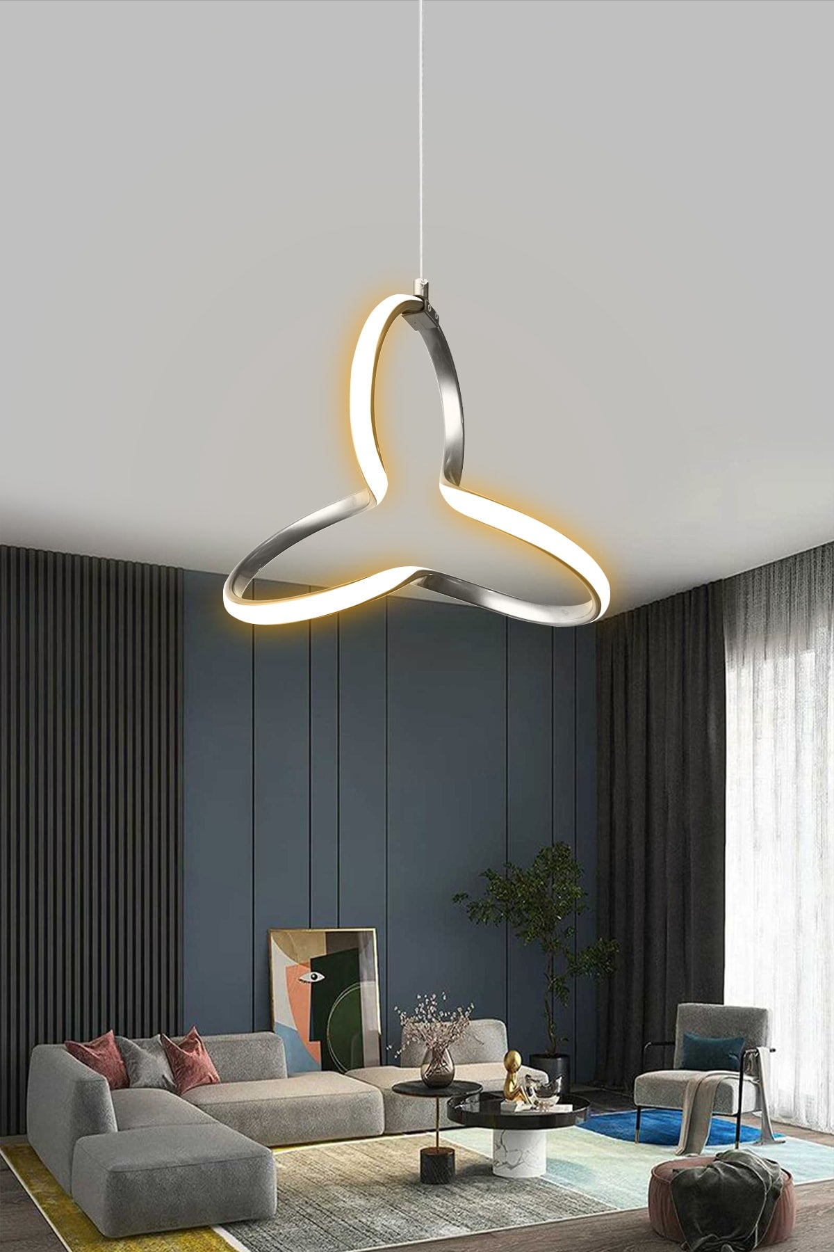 Modern Pendant Lamp Silver Case Daylight Led Chandelier 1 Year Warranty Led Chandelier