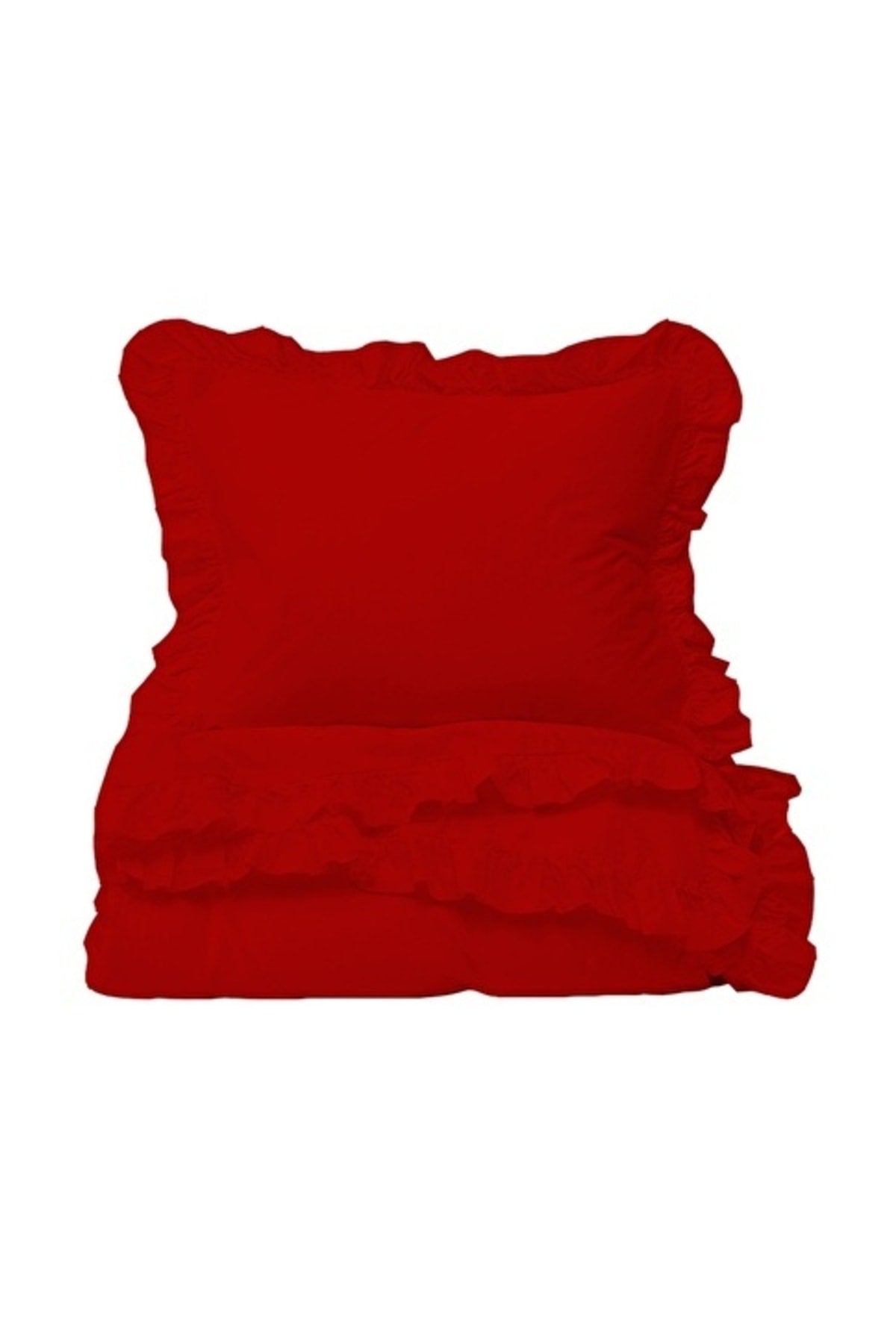Bright Future Frilly Baby Duvet Cover Set - Red