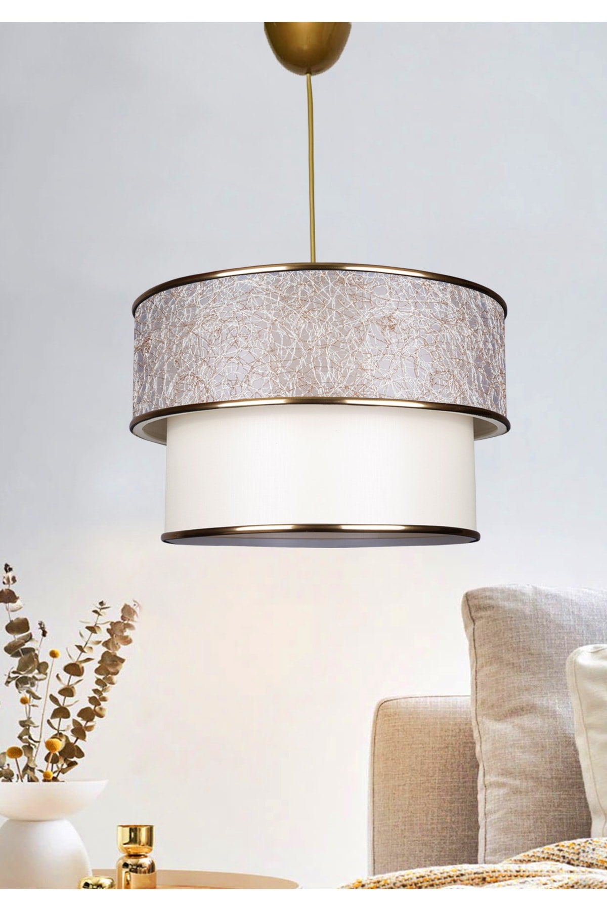 Evmodu Pasta Single Pendant Lamp Chandelier With Gold String