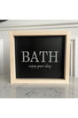 Wooden Natural Frame Black Bathroom Table ( Bath ) - Swordslife