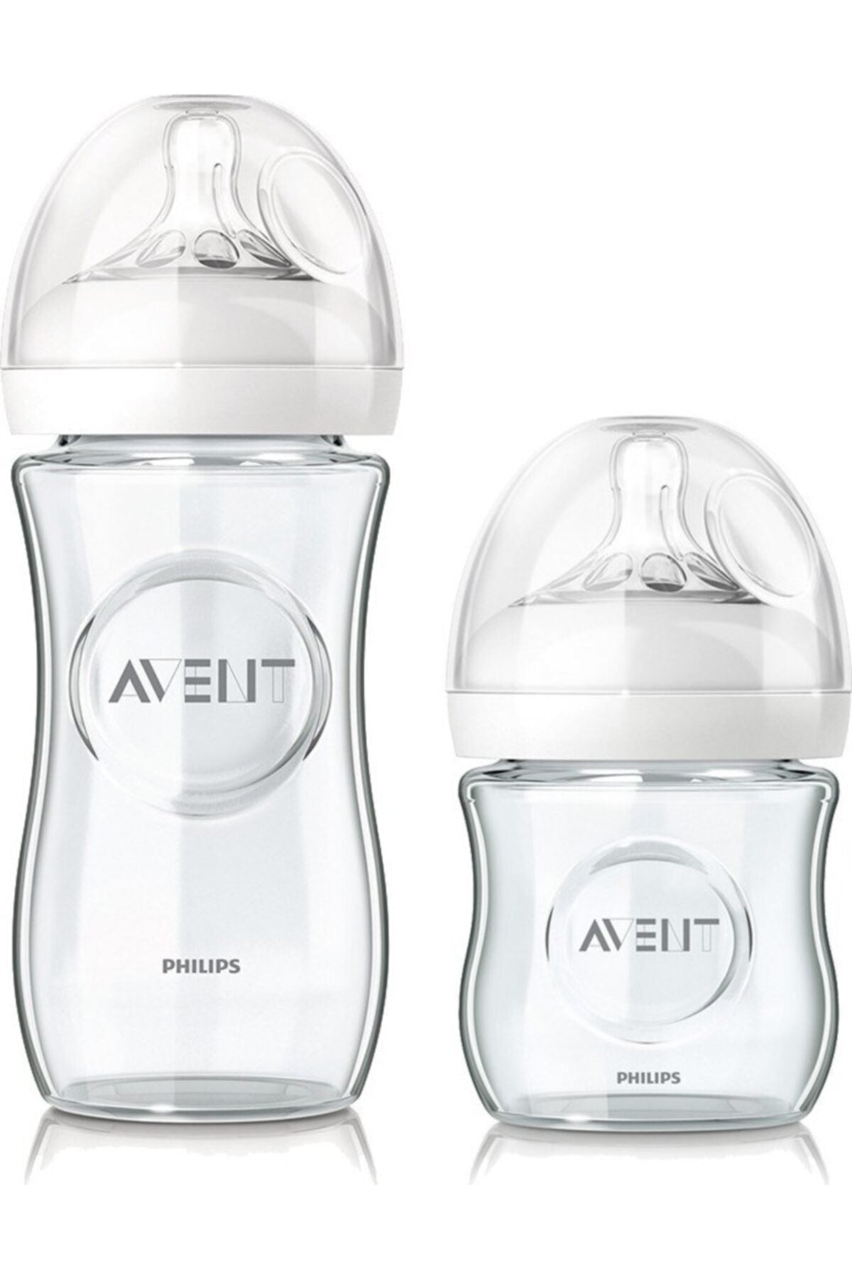 Natural Glass Bottle Set Of 2 240-120 Ml