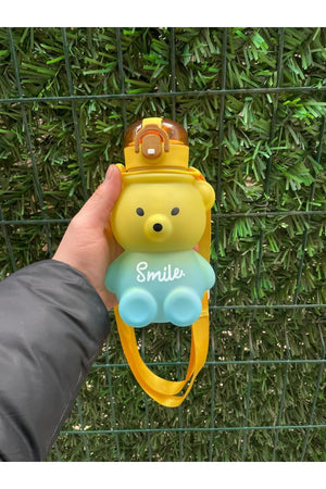 800Ml Smile Teddy Bear Model Water Flask Water Bottle Drinker Bpa Free Drinker Kids School Water Bottle
