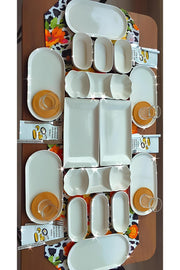 16 Piece White swordslife Breakfast Set For 6 People, Breakfast Set And Dinner Set