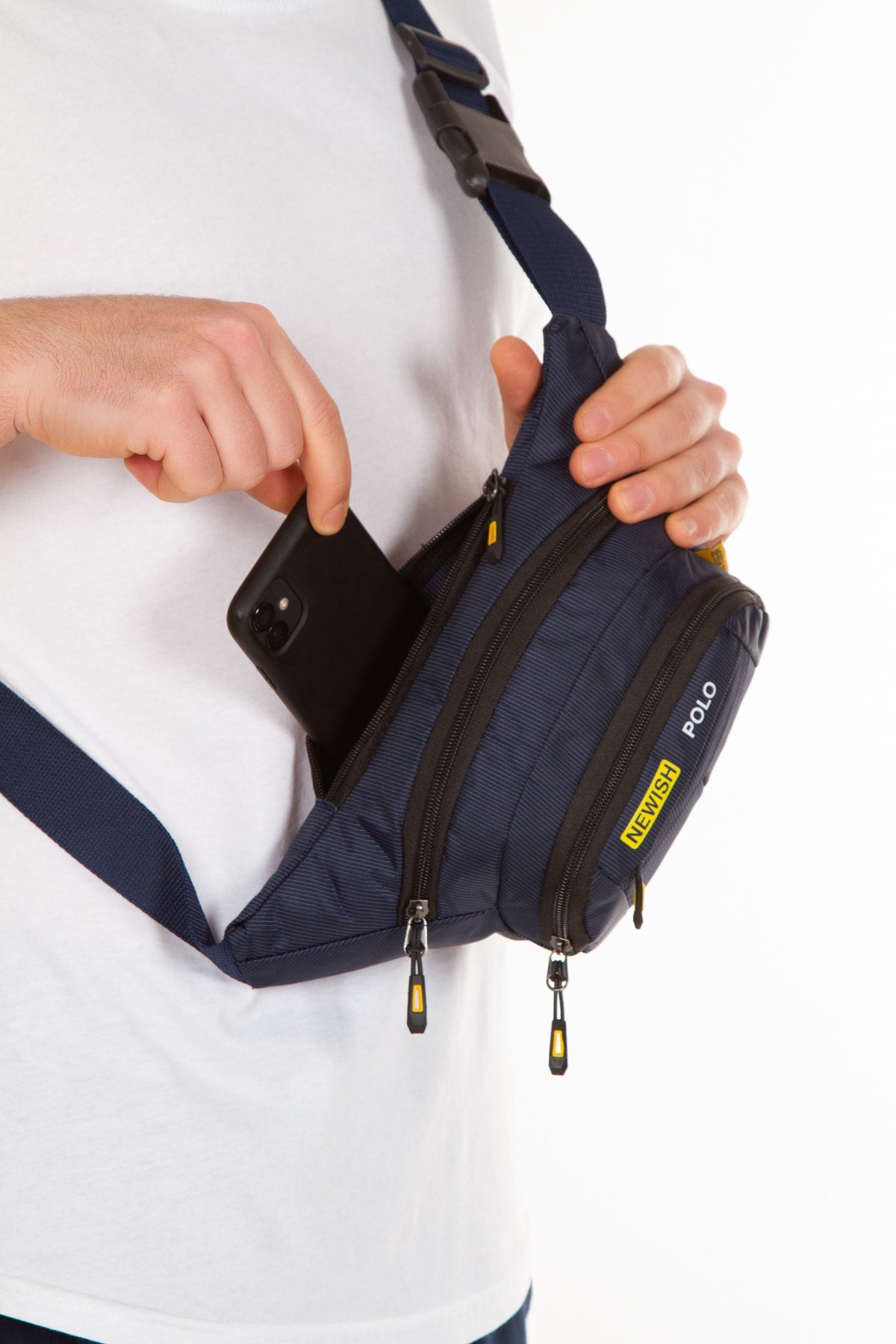 Headphone Out Waist And Shoulder Bag Navy Blue