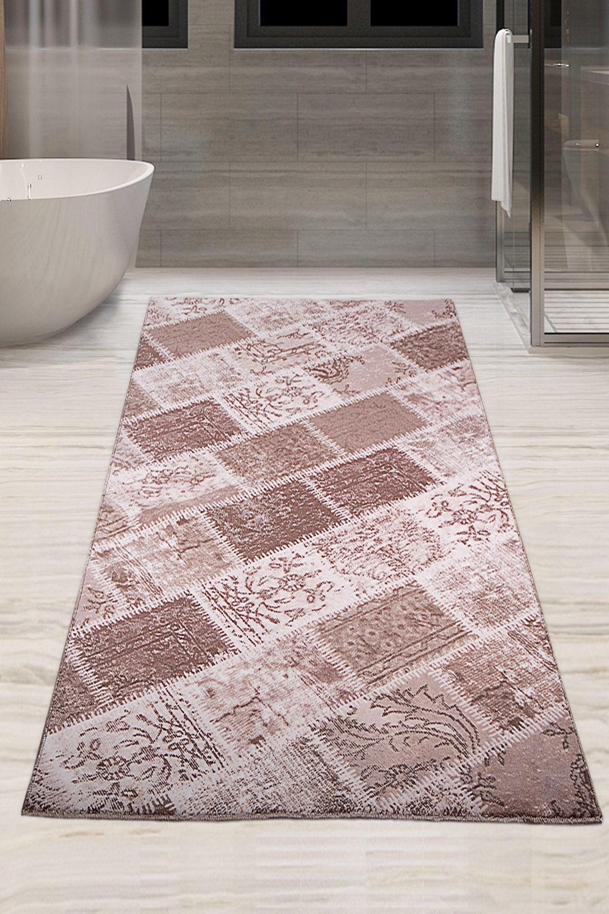 Brown 80x150 cm One Piece Bath Mat Non-Slip Base - Swordslife