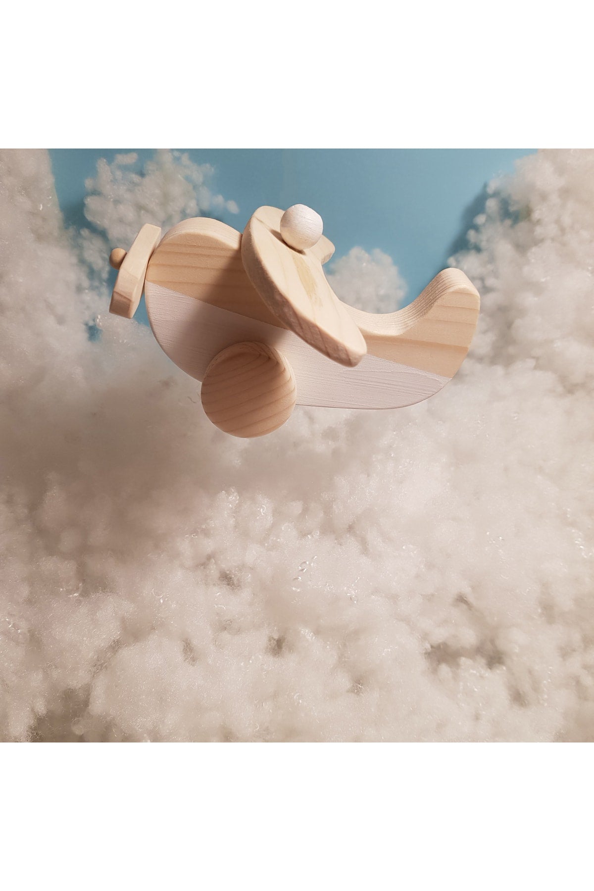 Handmade Wooden Toy Airplane, Educational, Creative, Vintage And Natural And Safe Wooden Baby Toy