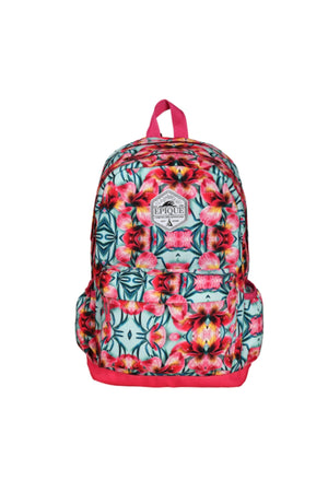 Girl'S Dim Pink Floral Pattern Three Compartment School And Daily Backpack