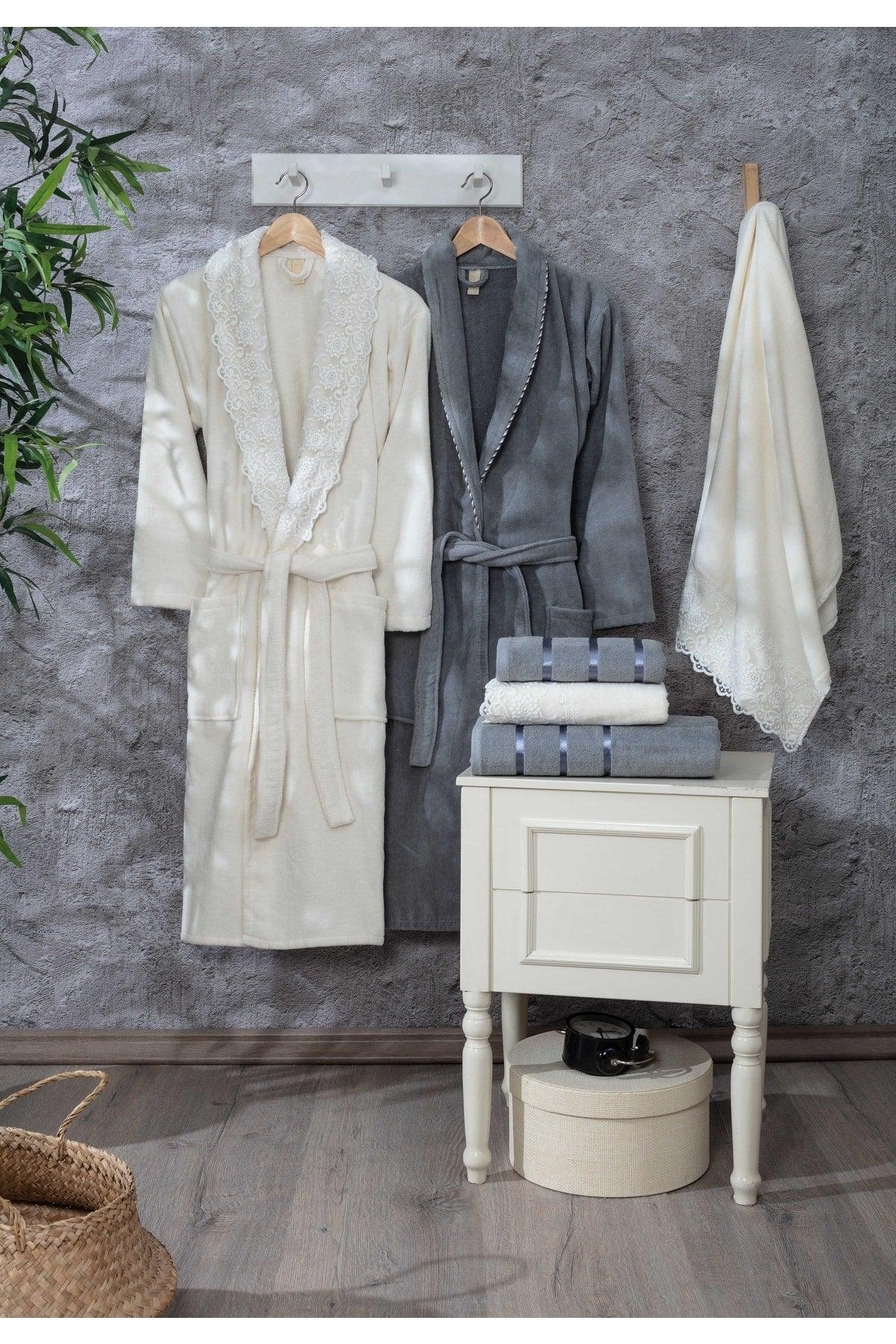 Paris 12 Piece Velvet Guipure Robe Set | Bathrobe | Bathrobe Set | Dowry set - Swordslife