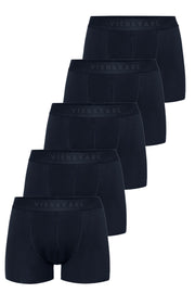 Men'S Navy Blue Package Plain Lycra Boxer Shorts 5-Pack