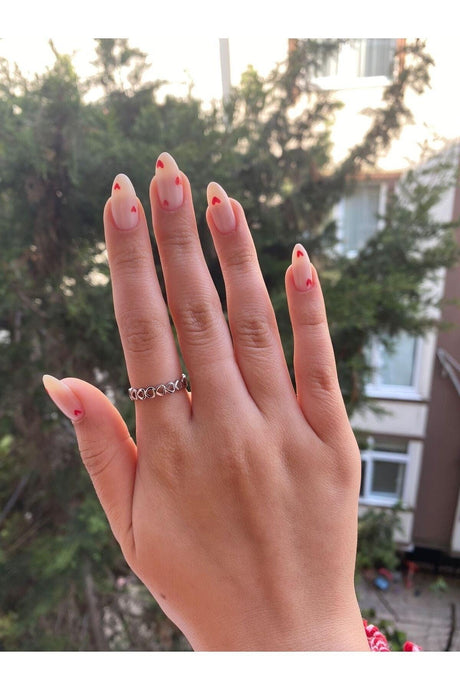 One-to-One Pandora Equivalent Adjustable Ring With Heart - Swordslife