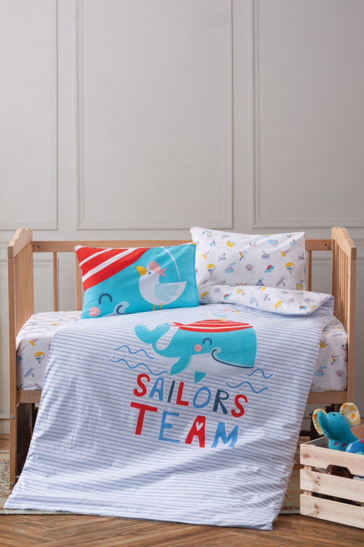 Baby Duvet Cover Set Sailor Blue