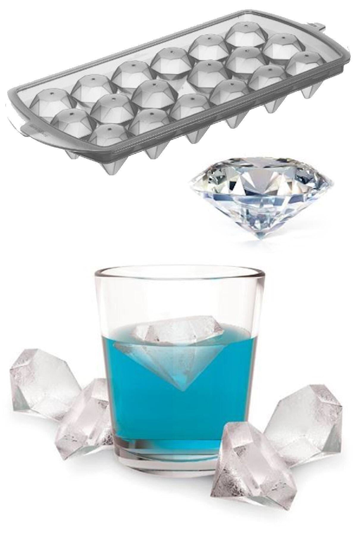 18 Compartments Diamond Shape Ice Tray Practical Icebox With Lid