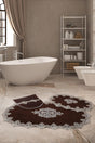 Aplique Lux Brown 3-Piece French Lace Bathroom Carpet Dowry Closet Set Mat Set - Swordslife