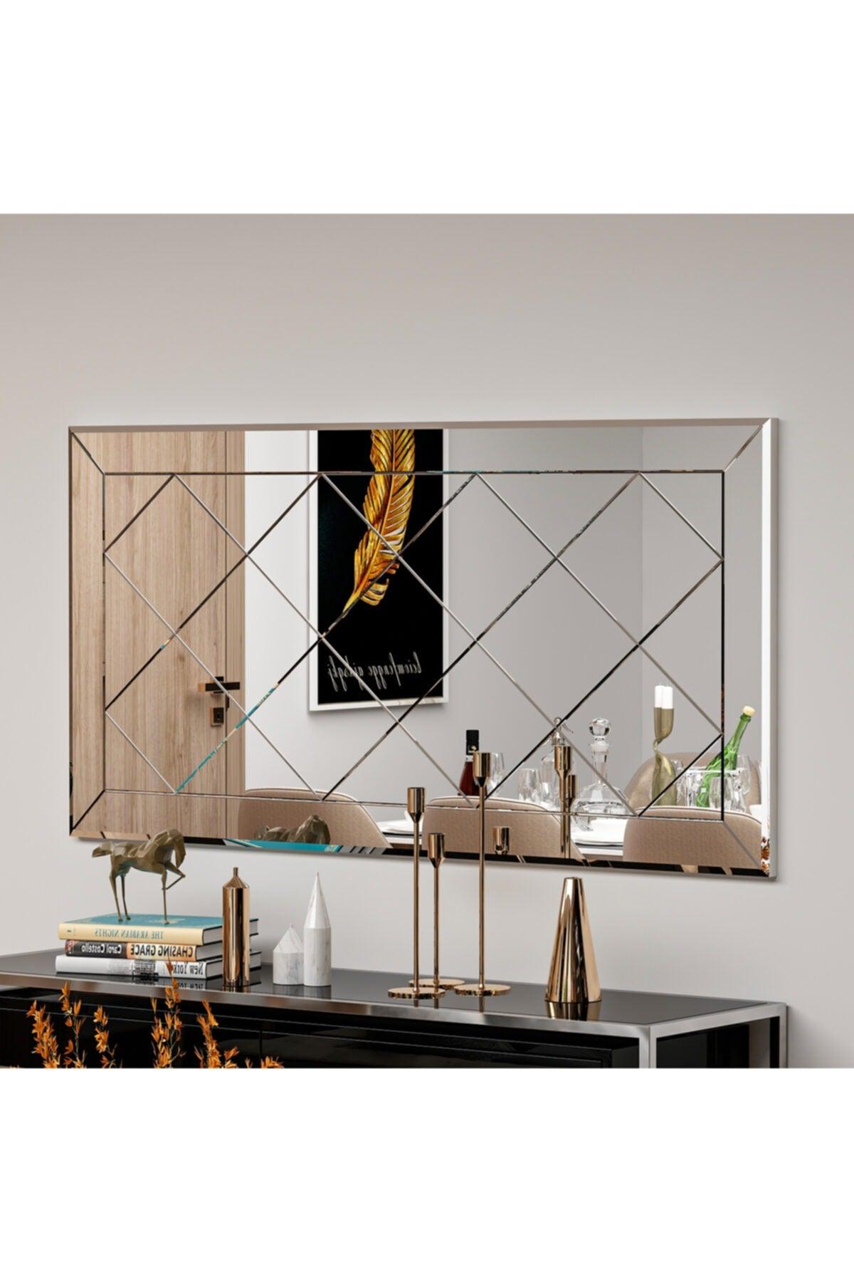 - Saga Decorative Diamond Patterned Living Room Office Console Mirror Sga01 - Swordslife